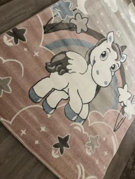 Kinder Teppich Einhorn 160 x 230 cm Spiel Teppich Unicorn Mädchen