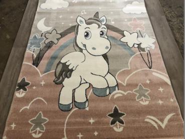 Kinder Teppich Einhorn 160 x 230 cm Spiel Teppich Unicorn Mädchen
