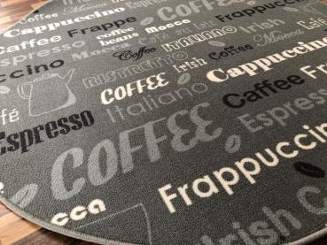 Design Teppich Kaffee grau 150 cm Rund