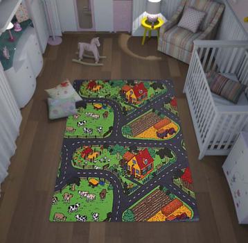 Kinderteppich Spielteppich Farm Bauernhof  in vielen Größen