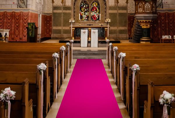 Pinker Läufer (4€/m²) Teppich Hochzeit Event 2 Meter breite in vielen verschiedenen Längen