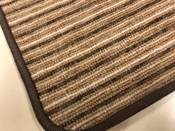 Wohnraum Teppich Flash Beige Braun gestreift in verschiedenen Abmessungen